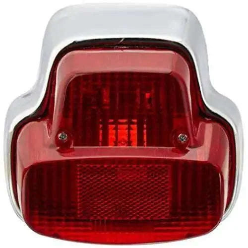 Chrome tail light for Vespa VBB with bright red lens