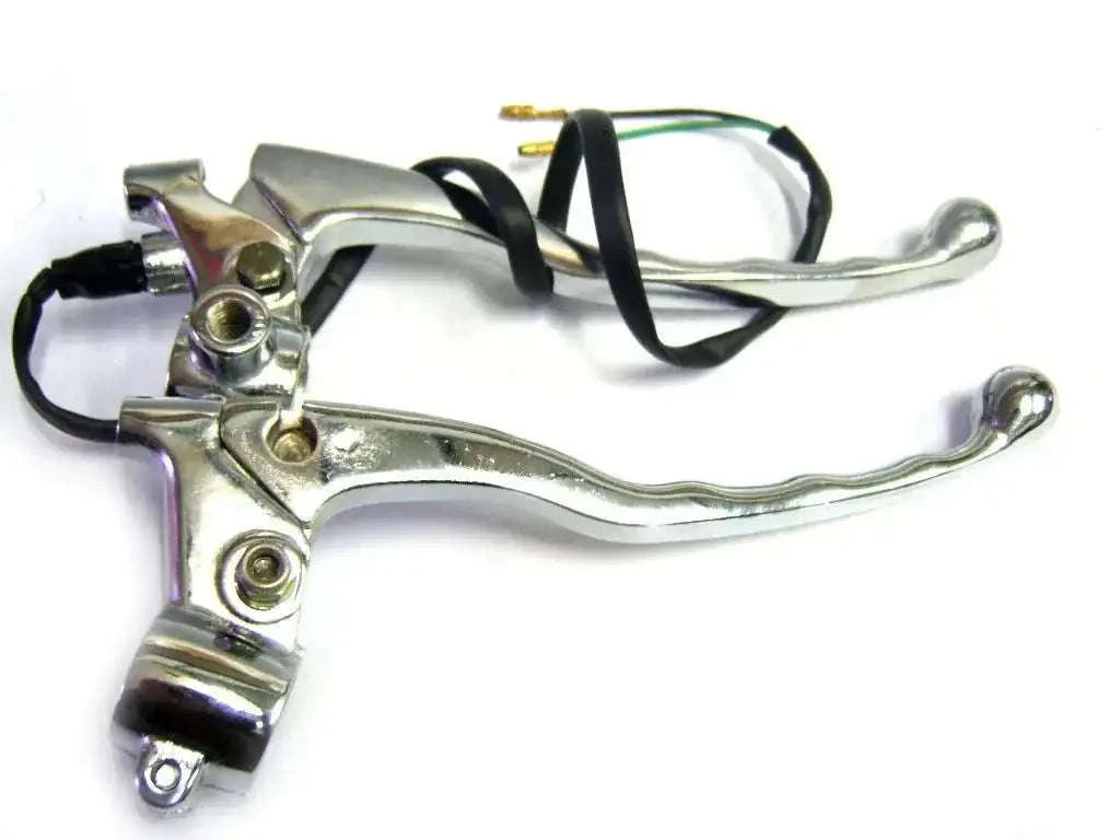 Chrome brake lever and clutch assembly with black wiring