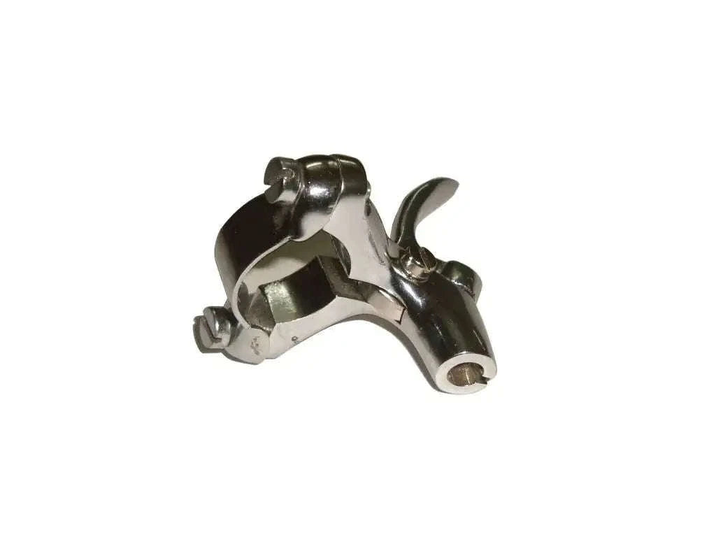 Chromed decompressor lever with metal mounting bracket for vintage bikes