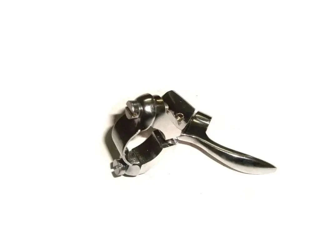 Chrome vintage decompressor lever with mounted bracket and release handle