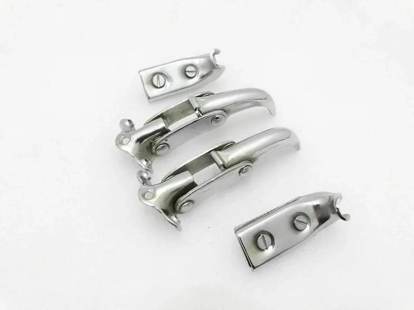 Chromed windshield latch kit Willys Jeep, durable metal, designed for securing the windshield interior