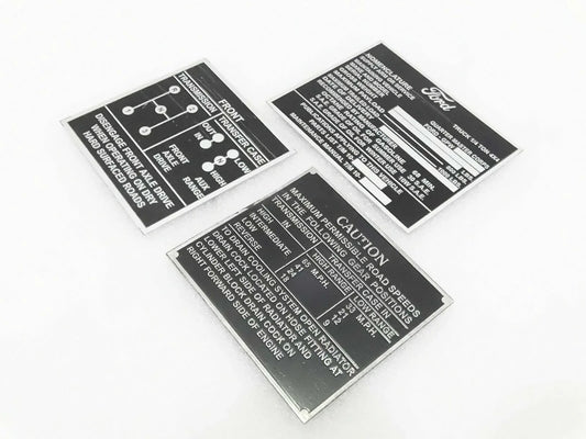 JEEP DASH DATA PLATE 3 UNIT with aluminum finish for accurate vehicle information, compatible with cj pony parts inc.