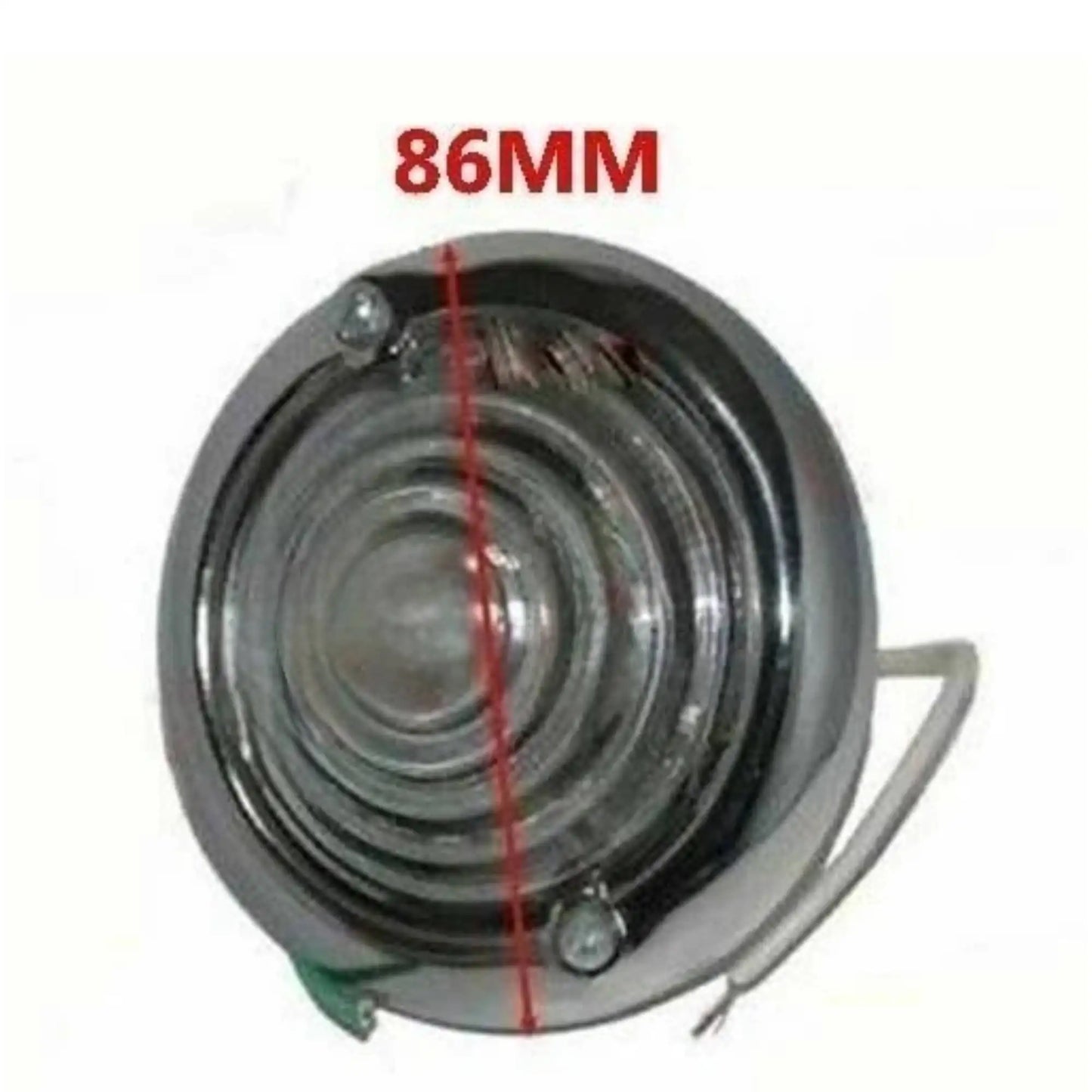 Round chrome turn signal lens, 86MM marked mounting diameter
