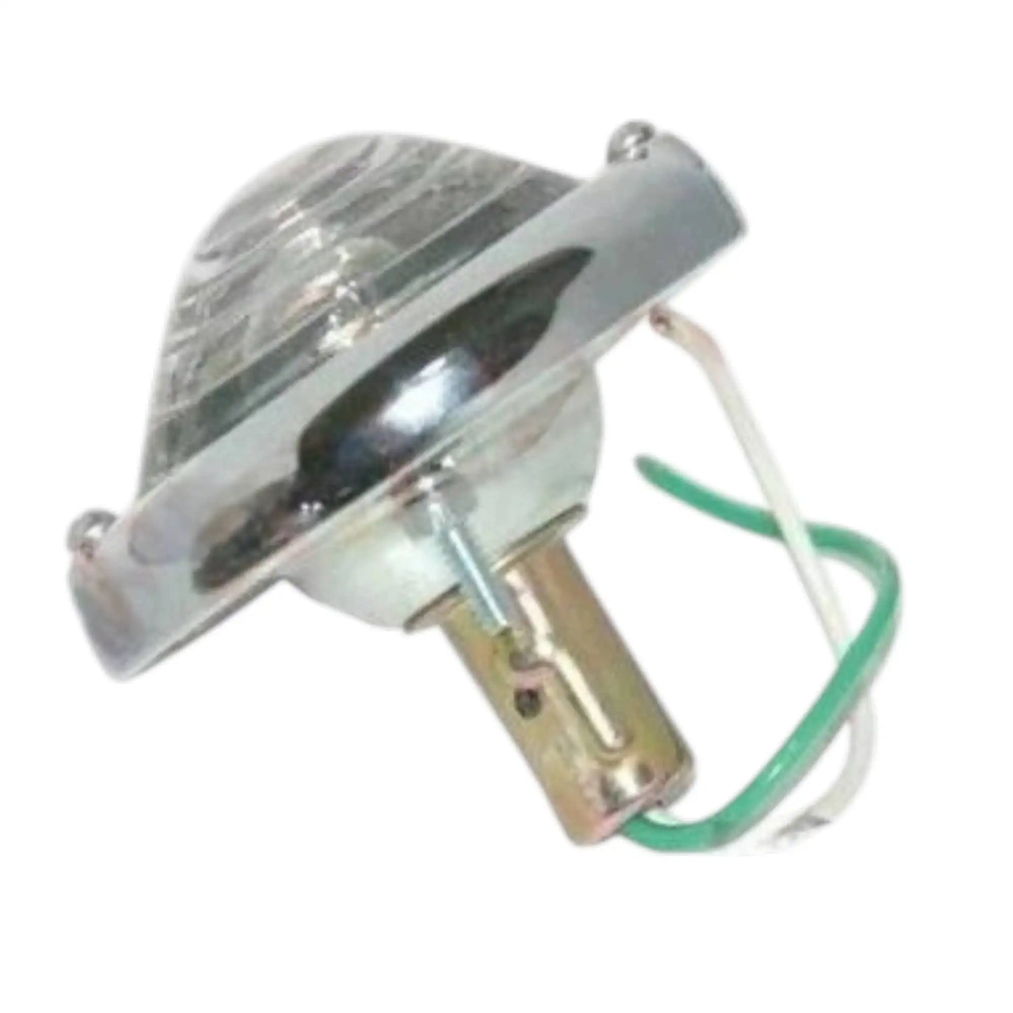 Chrome turn signal light assembly with green and white wiring harness