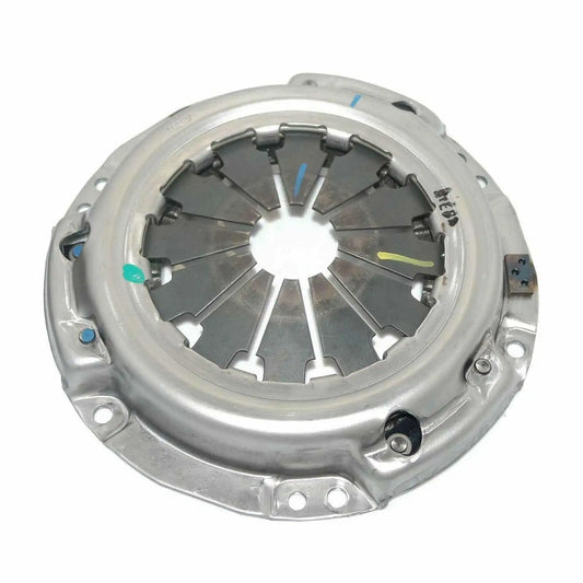 Metal clutch cover with pressure plate and bolt holes, circular