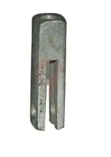 Metal clutch rod cable adjusting clevis fitting, cylindrical grey steel piece