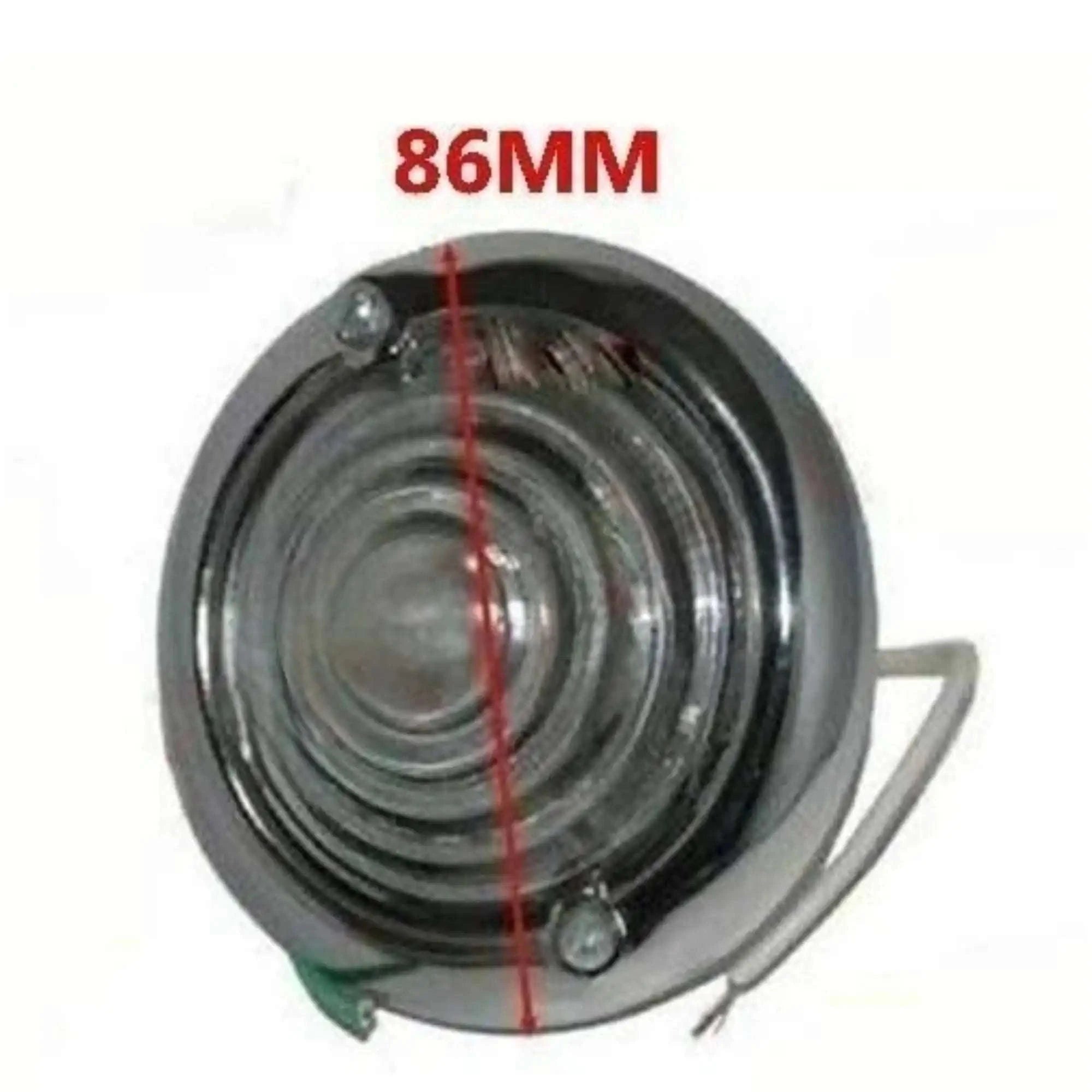 Round chrome turn signal lens, 86MM marked mounting diameter