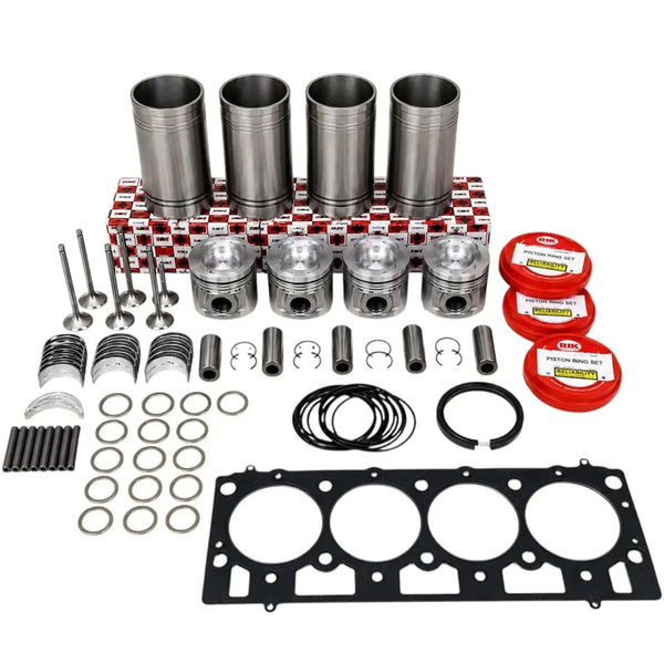 Complete engine overhaul kit for Mahindra tractor with pistons, gaskets, and other essential parts