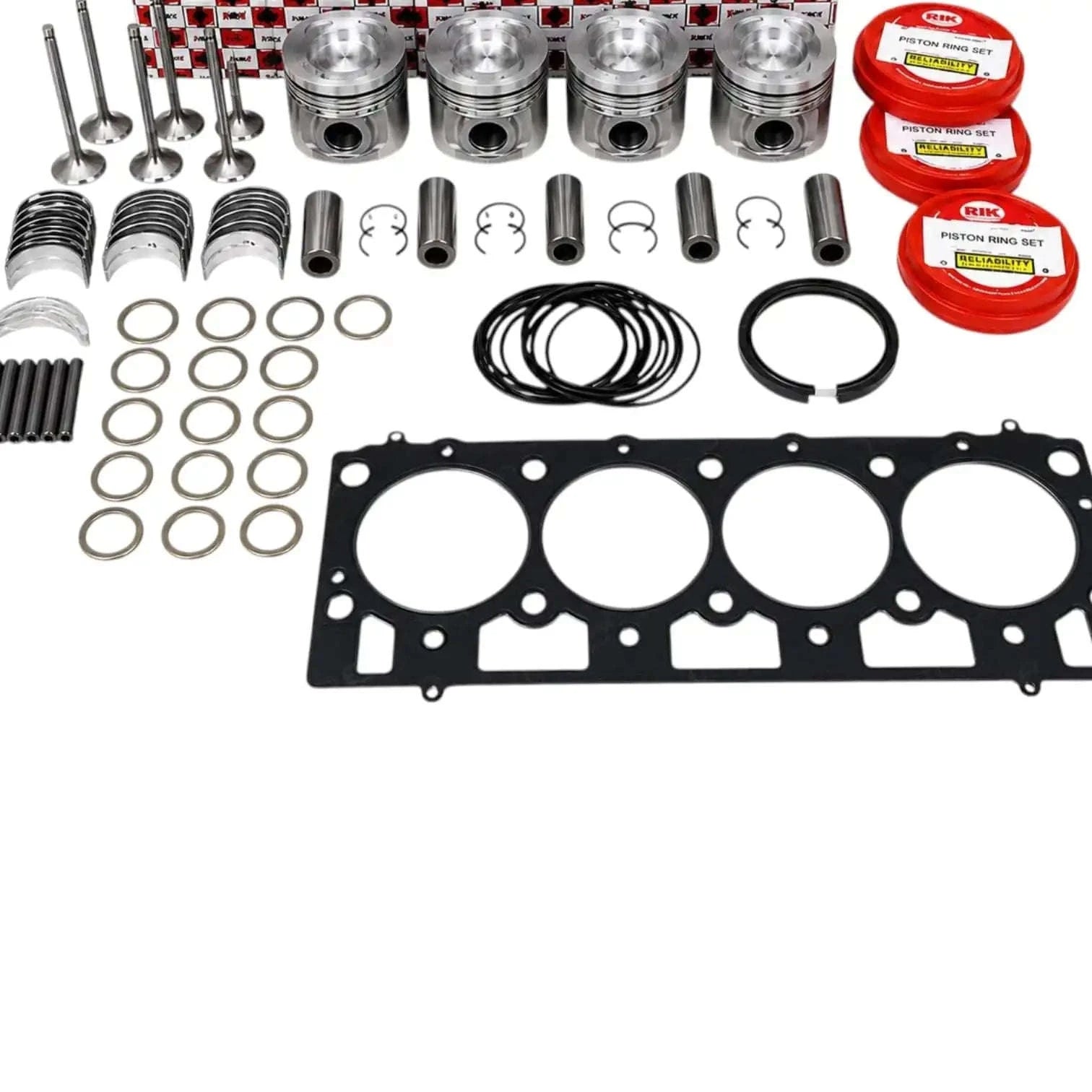 Complete Engine Overhaul Kit for Mahindra tractor with pistons, rings, gaskets, and valves for durable engine repairs
