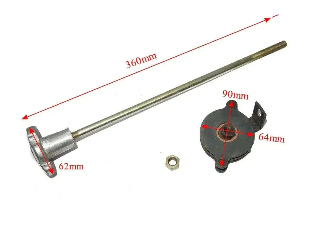 Steering damper assembly with metal rod and mounting bracket and hardware