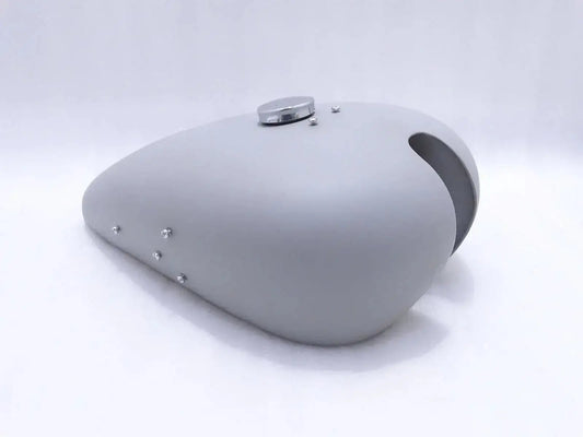 RUDGE vintage raw petrol fuel tank with cap, gray metal