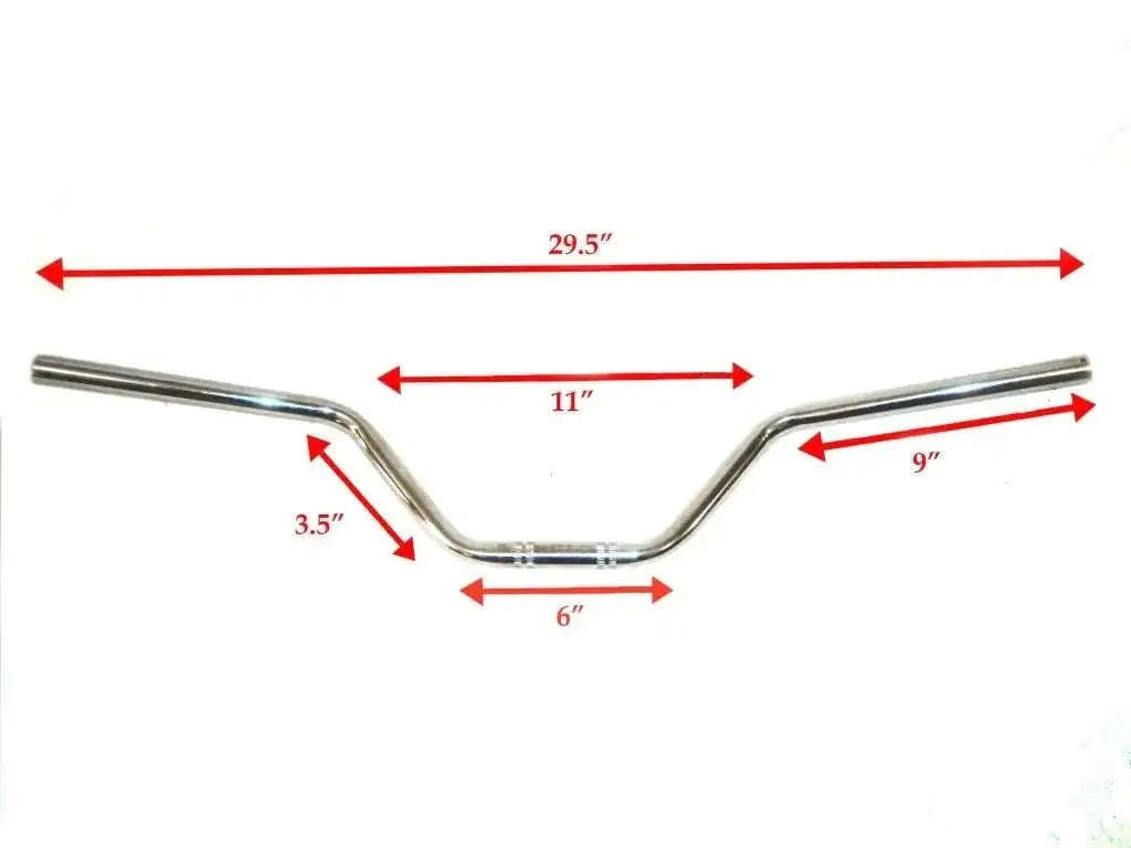 Chrome U-shaped 7/8" handlebar with 29.5" overall width