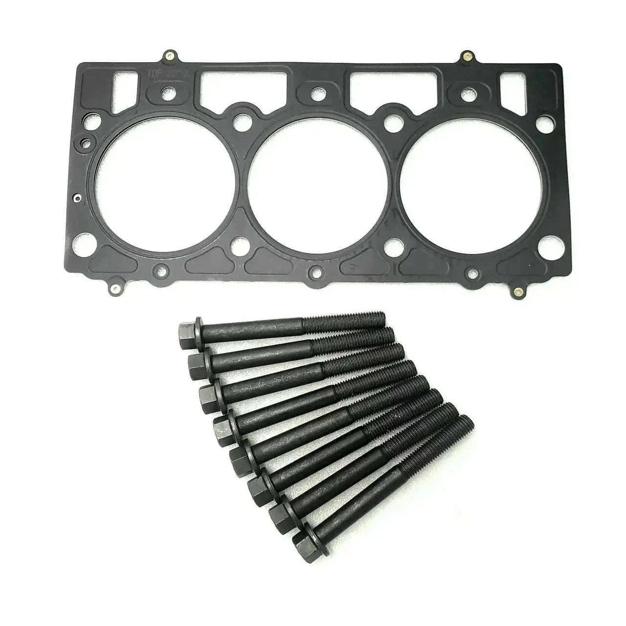 Cylinder head gasket for 3-cylinder Mahindra tractor with bolts