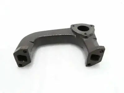 Gray exhaust manifold with square ports and bolt holes for cylinder head