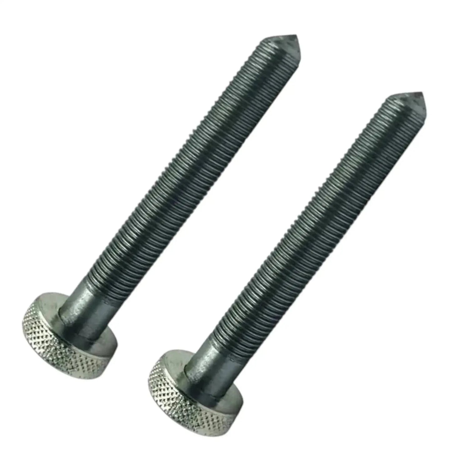 Valve seat grinder dresser screws, close-up of threaded shafts and textured bases