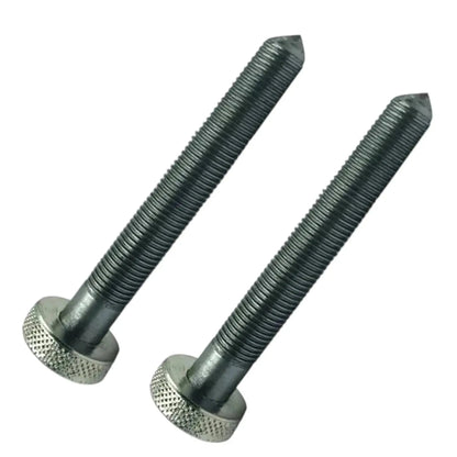 Valve seat grinder dresser screws, close-up of threaded shafts and textured bases