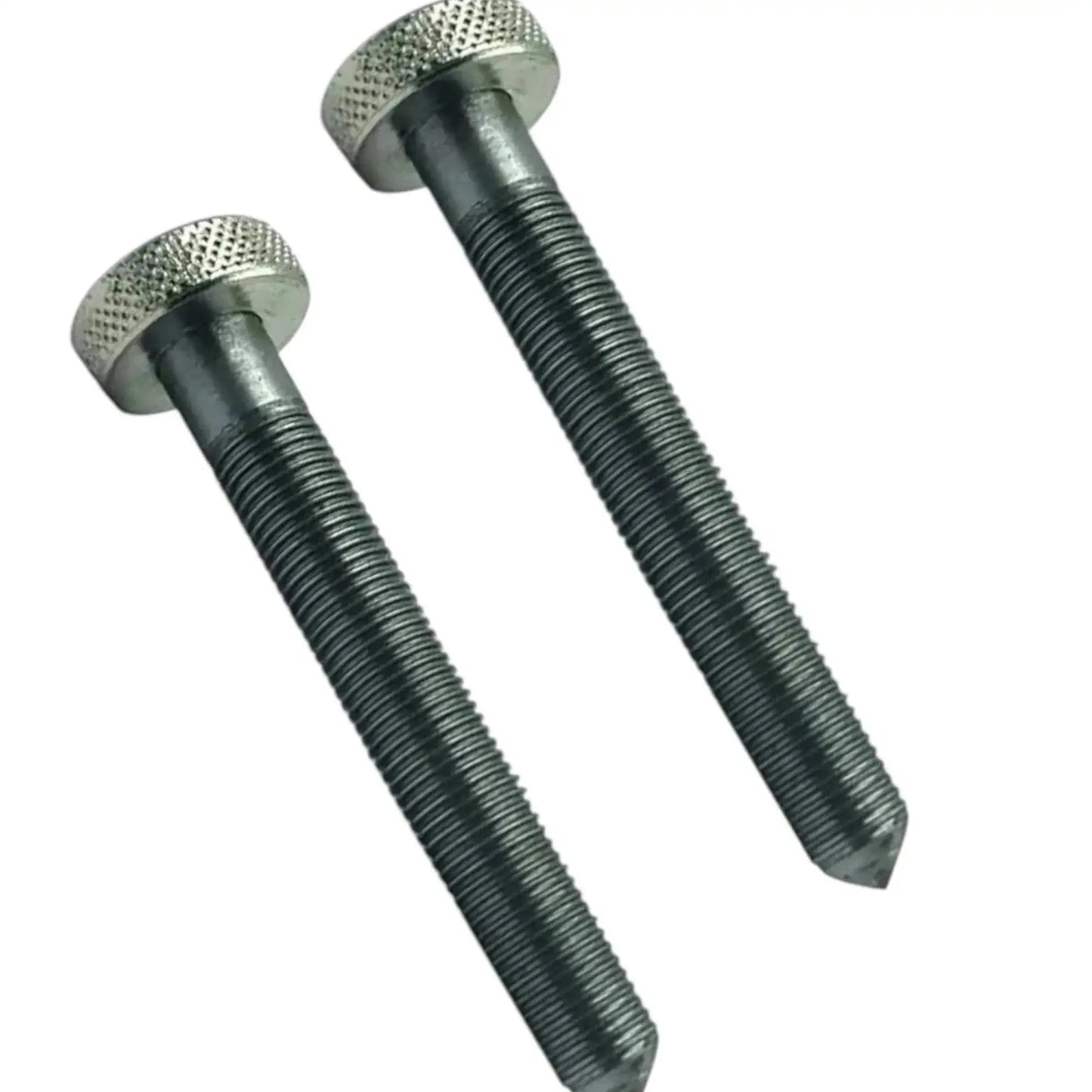 Valve seat grinder dresser screws, two-pack view with textured hex heads