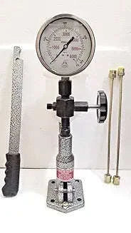 Injector nozzle pop tester with dual pressure gauges and metal SS body