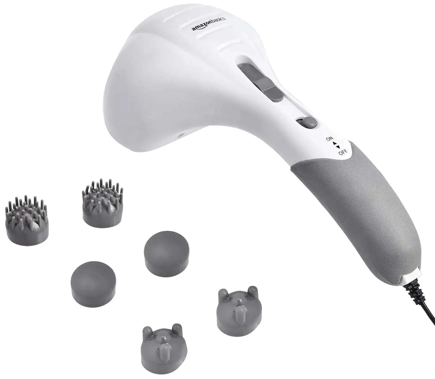 Double-head body massager with hammer-style tips for muscle relief