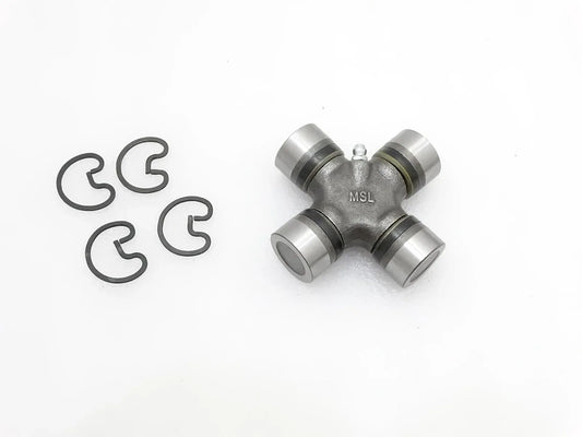 Universal drive shaft U-joint cross with four C clips, metal cross and bearing caps