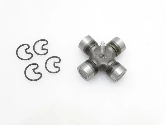 Universal drive shaft U-joint cross with four C clips, metal cross and bearing caps