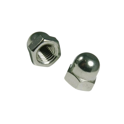 2 Chromed M8 Domed Nuts T-Cover/Filter 144392 145233 For Royal Enfield