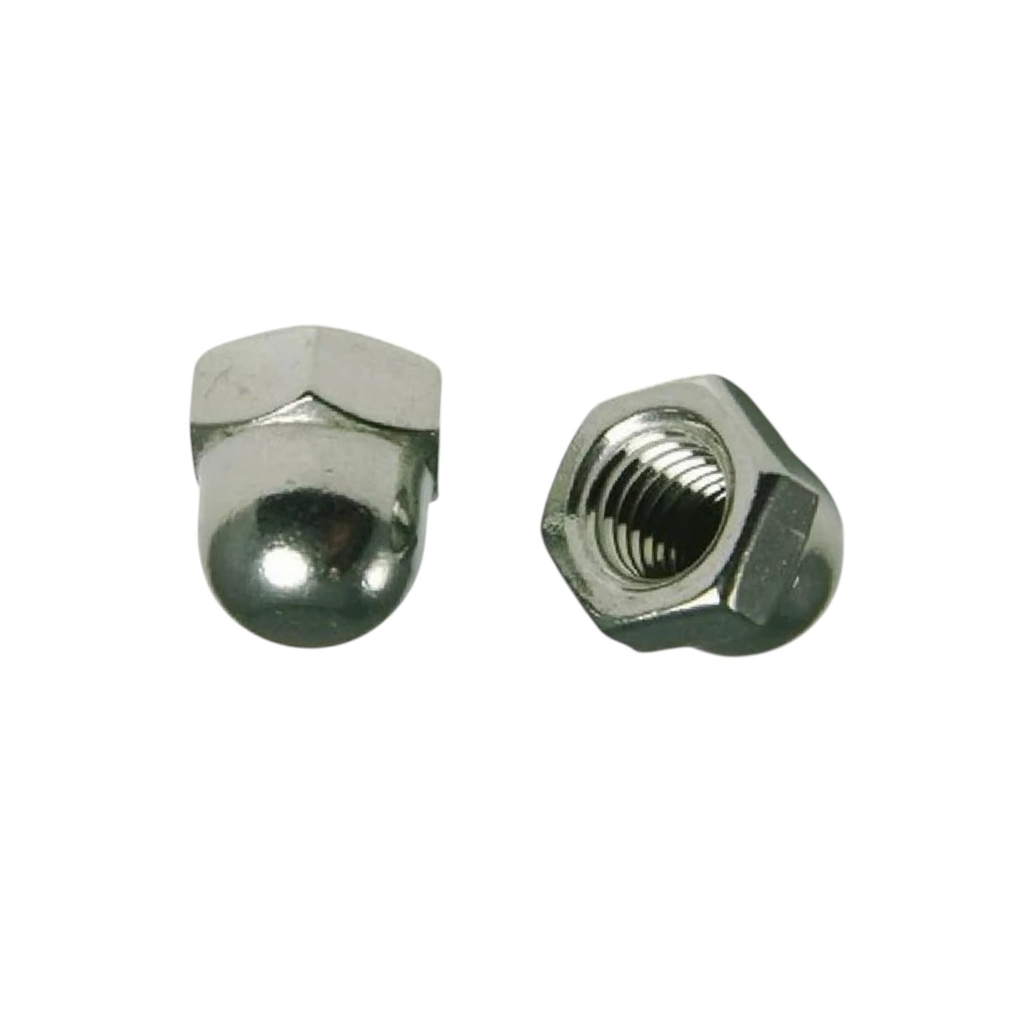 2 Chromed M8 Domed Nuts T-Cover/Filter 144392 145233 For Royal Enfield