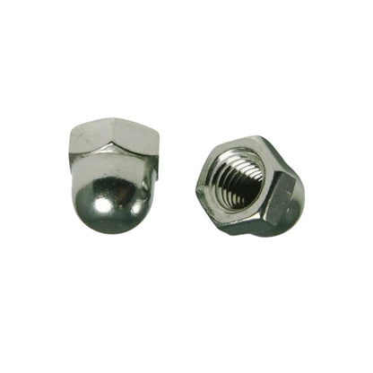 2 Chromed M8 Domed Nuts T-Cover/Filter 144392 145233 For Royal Enfield