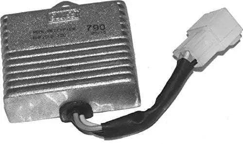 ENFIELD 12V regulator/rectifier unit with metal housing and black cable, white connector
