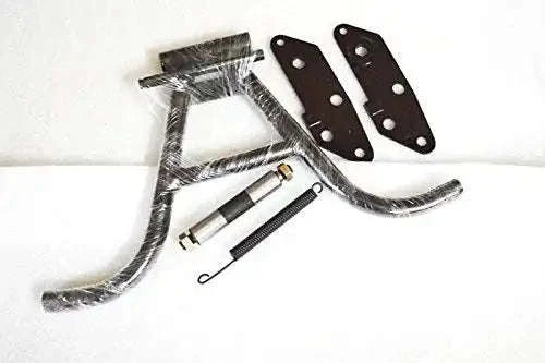 Motorcycle center stand kit with spring plates, brackets, and hardware