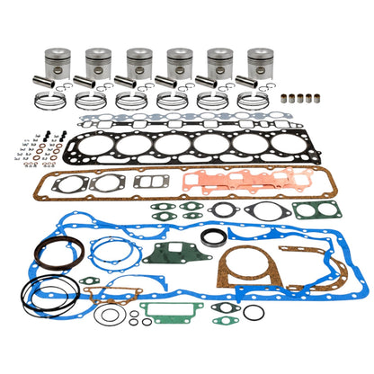 Caterpillar engine oil change kit including gaskets, pistons, and seals for engine maintenance