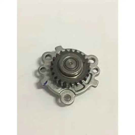 Metal oil pump assembly with circular inlet and mounting holes