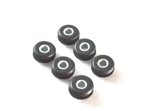 Rubber fuel tank mount grommets, dark gray with centered holes (set of 6)
