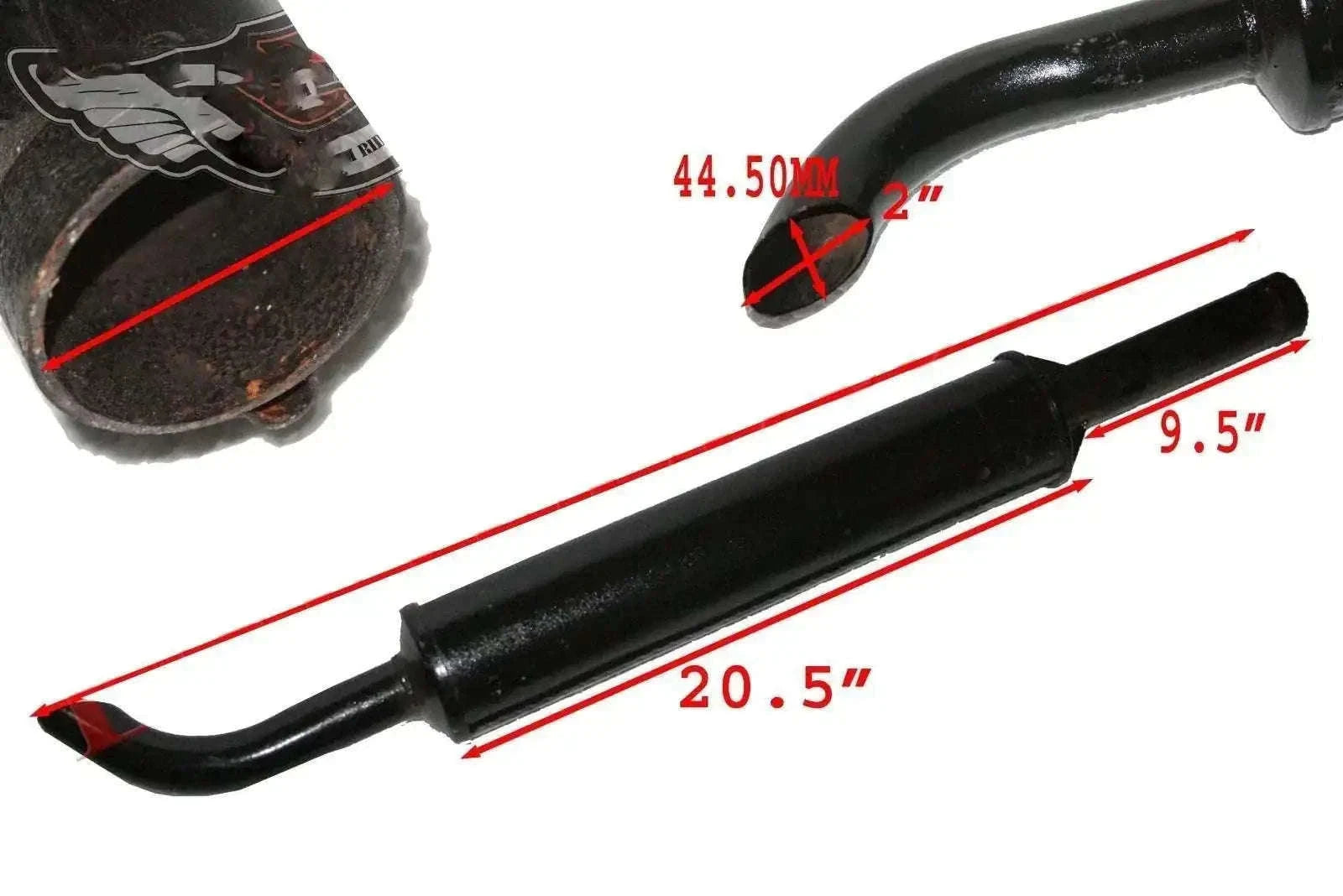 Black enamel-coated exhaust silencer for International Tractor S2u
