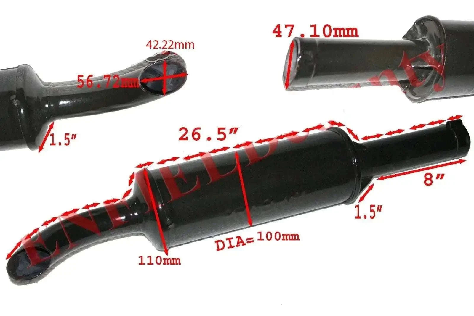 Exhaust silencer mini vertical black enamel coated for International tractor