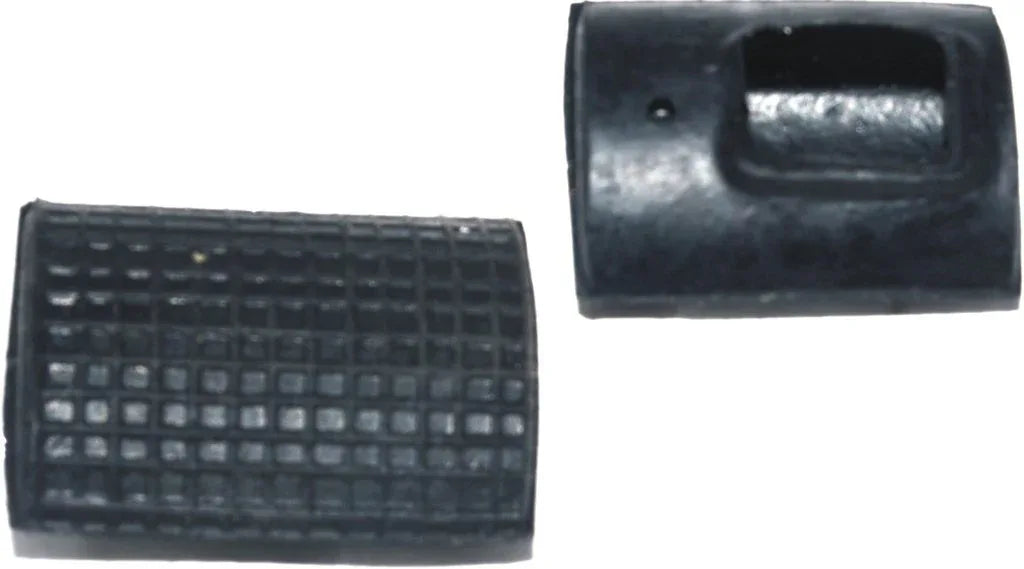 Black brake paddle rubber set with textured pad and raised block section