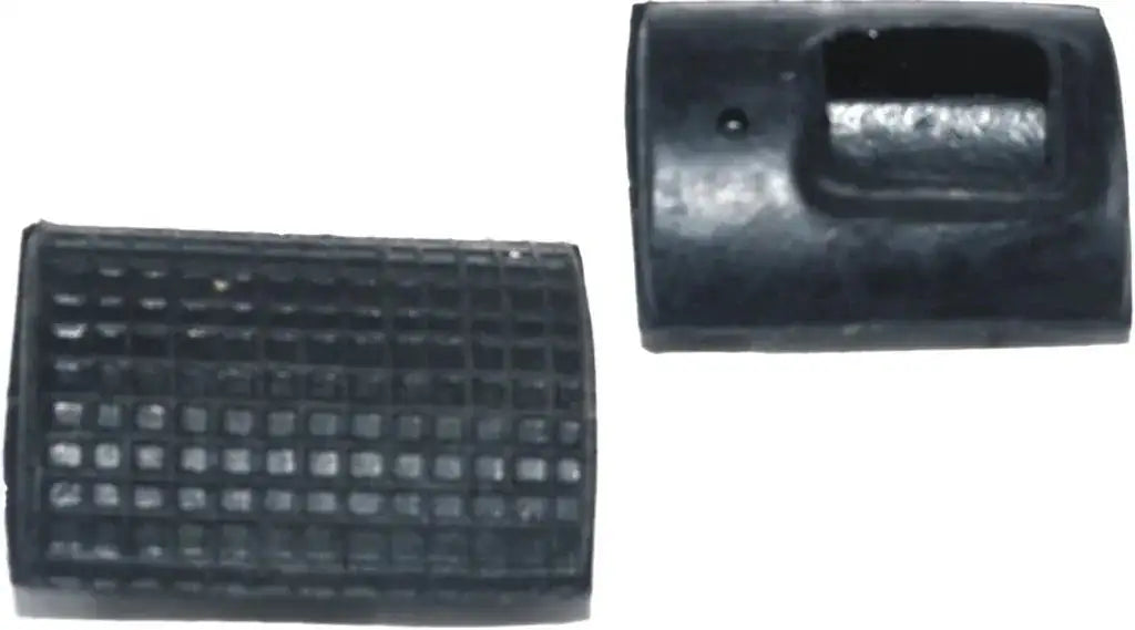 Black brake paddle rubber set with textured pad and raised block section