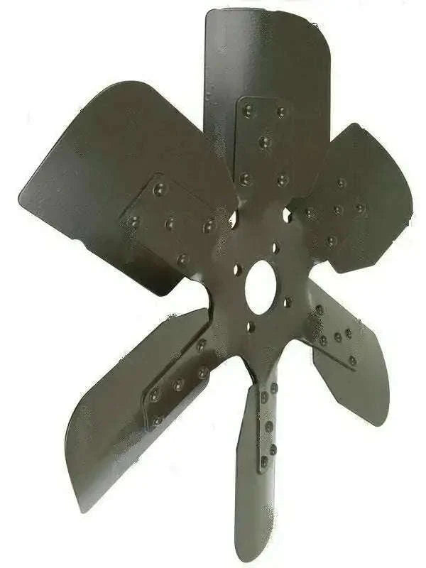 Steel tractor fan blade with six dark blades