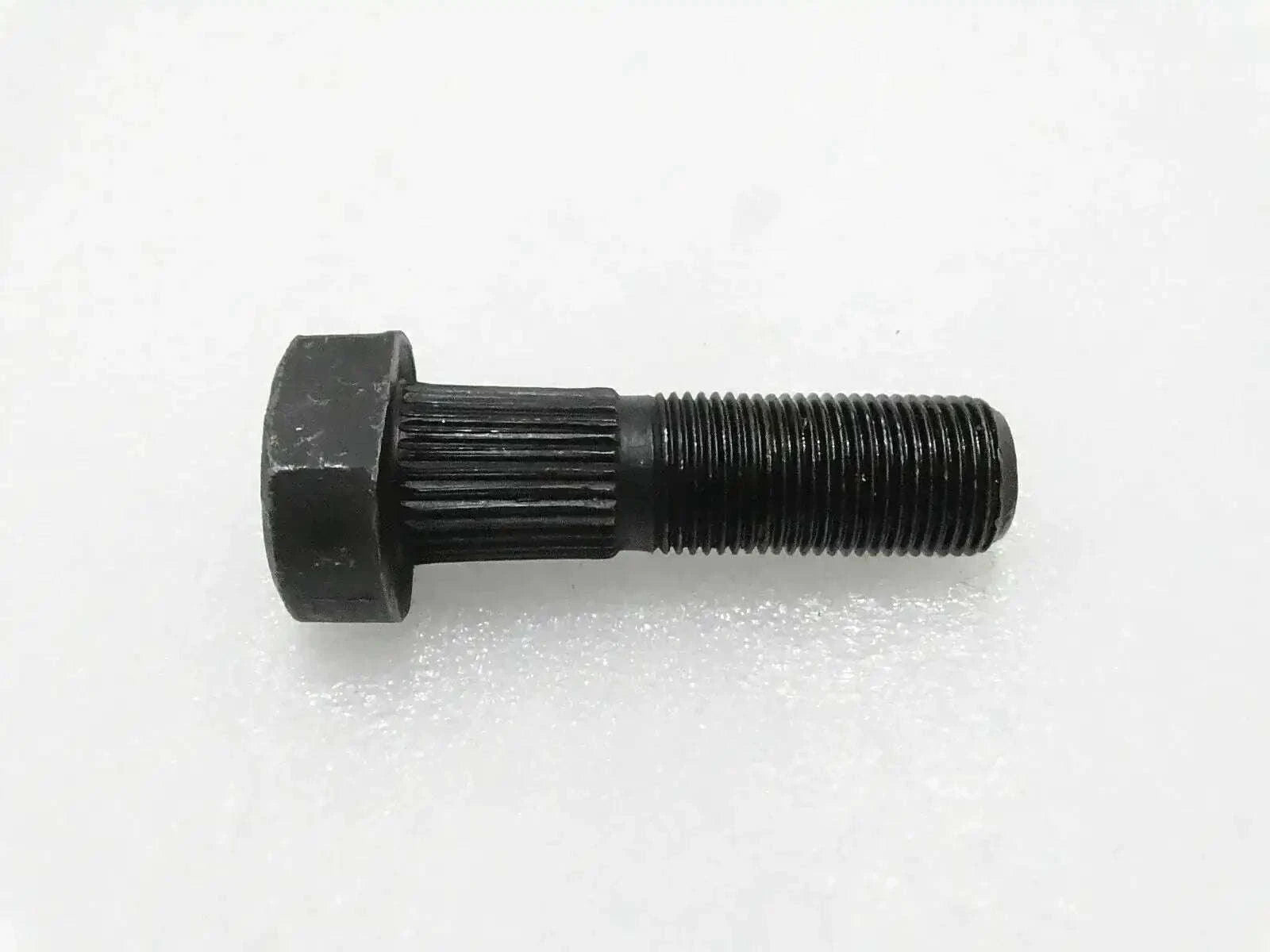 JCB wheel bolt with dark metal head and threaded shaft