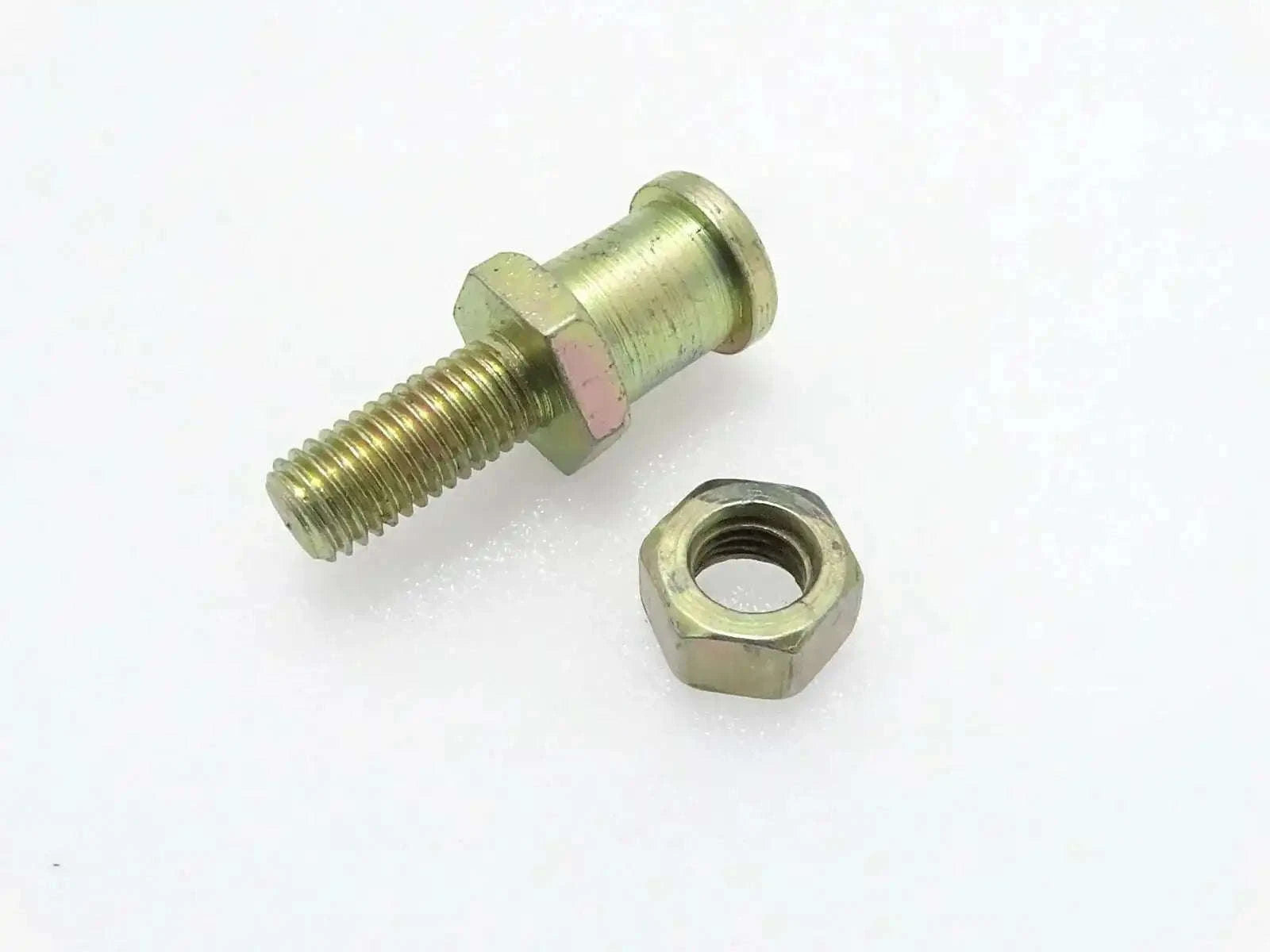 Metal bolt and hex nut for door catch