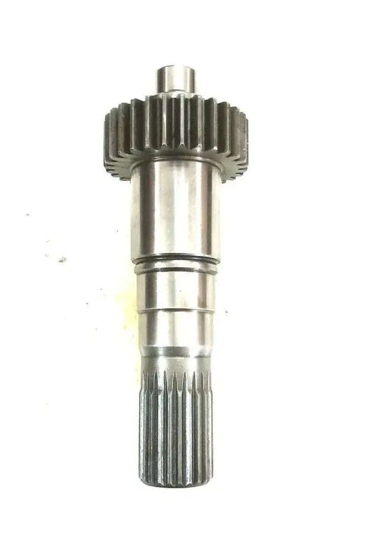 Metal pipe connector with gear-like splined end and cylindrical shaft
