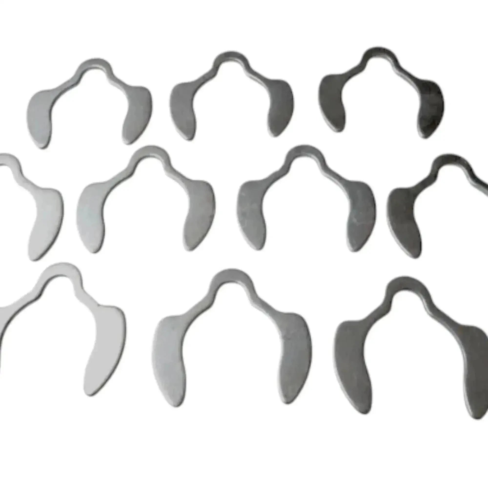 Set of 10 JCB backhoe ring clips 823-00334, metal, durable, essential for securing components.