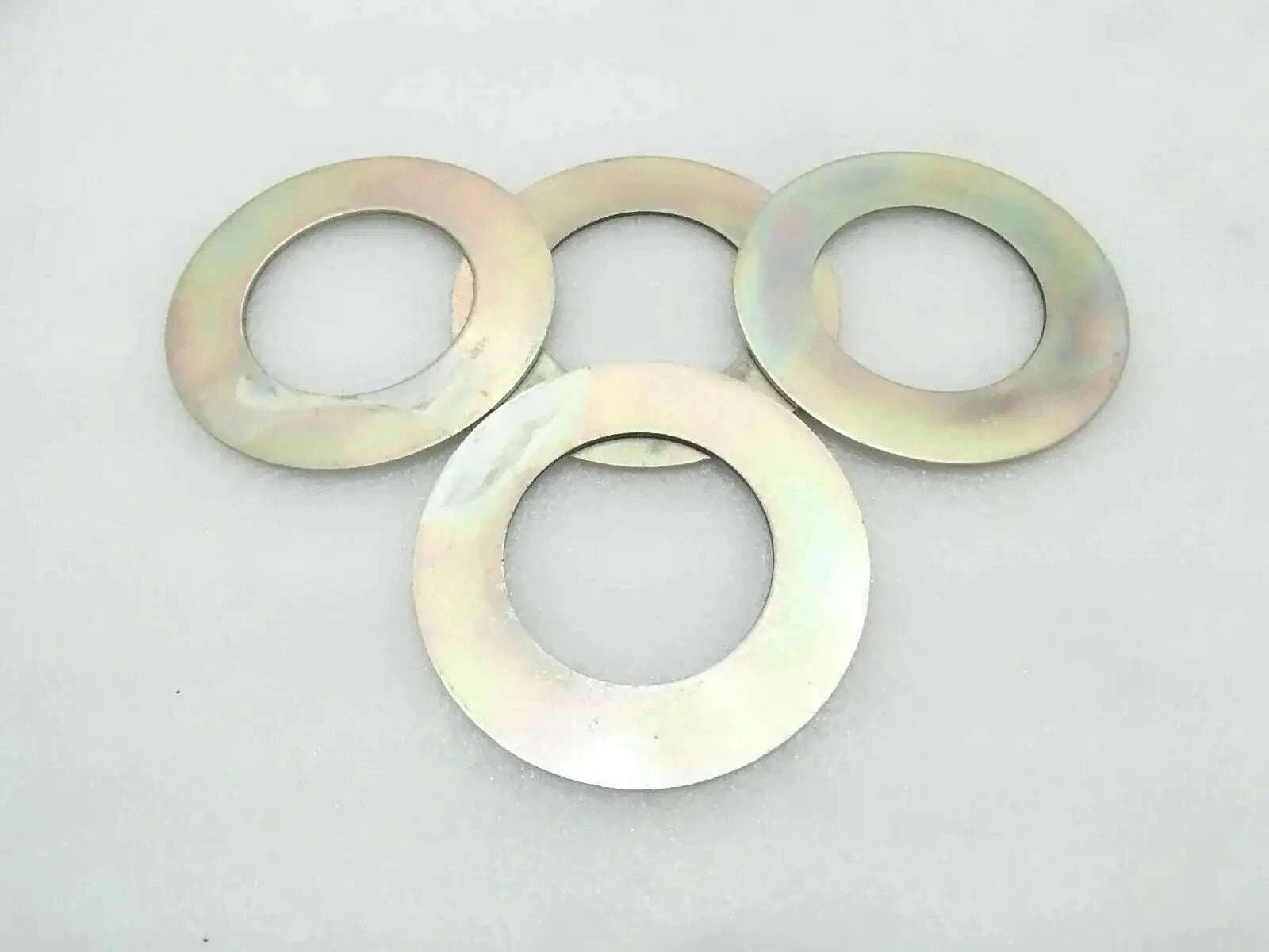Metal shim washer set, round flat discs with center holes