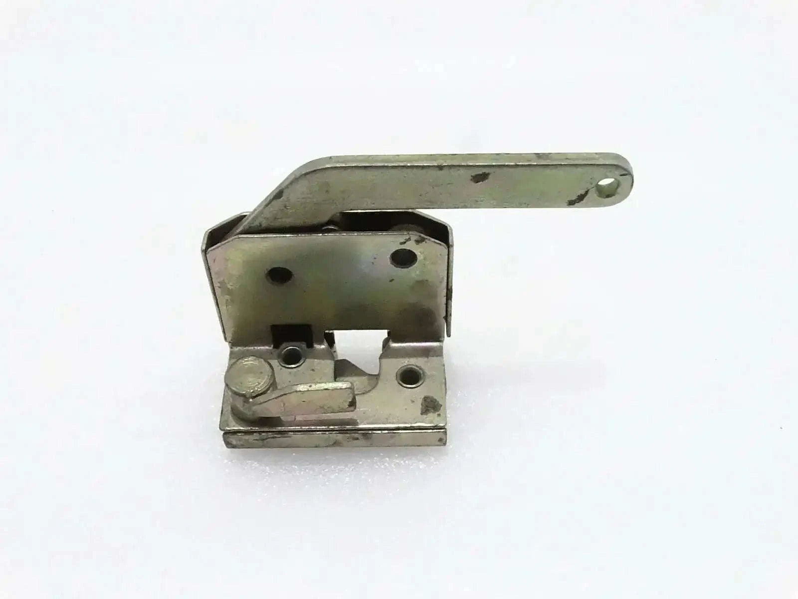 Metal latch lock with lever and mounting base, right-hand style