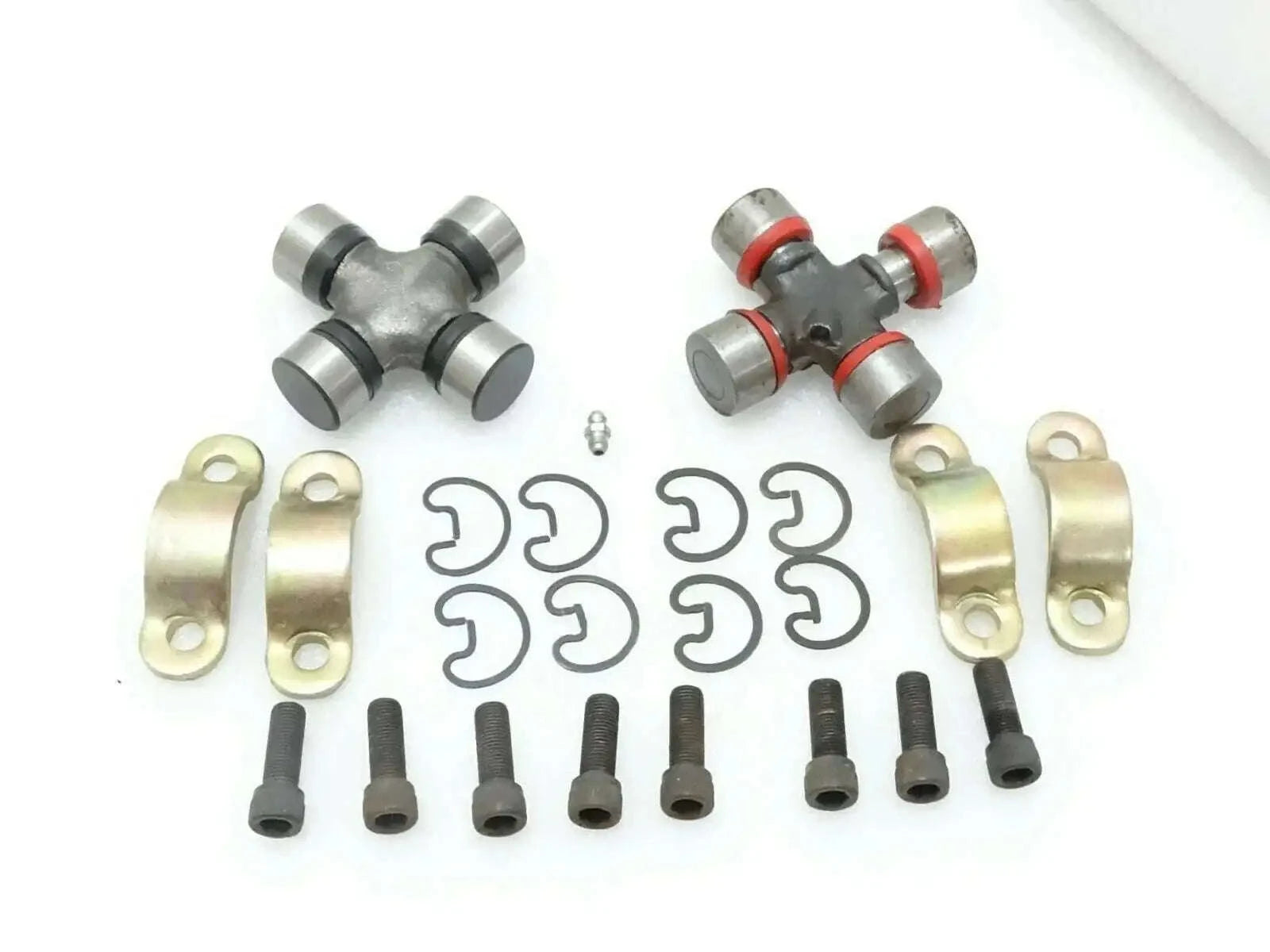 Universal joint kit with cross joint, brackets, and bolts