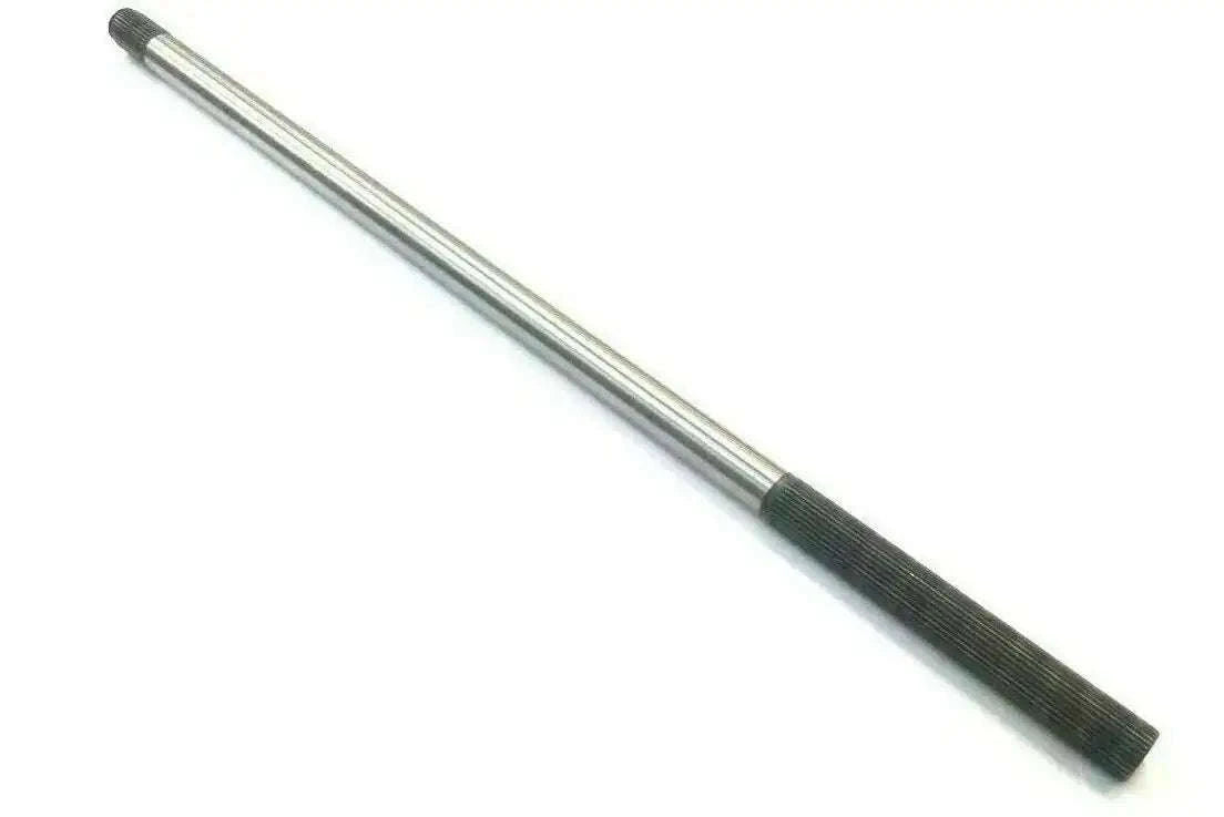 Metal drive shaft axle with ribbed black section