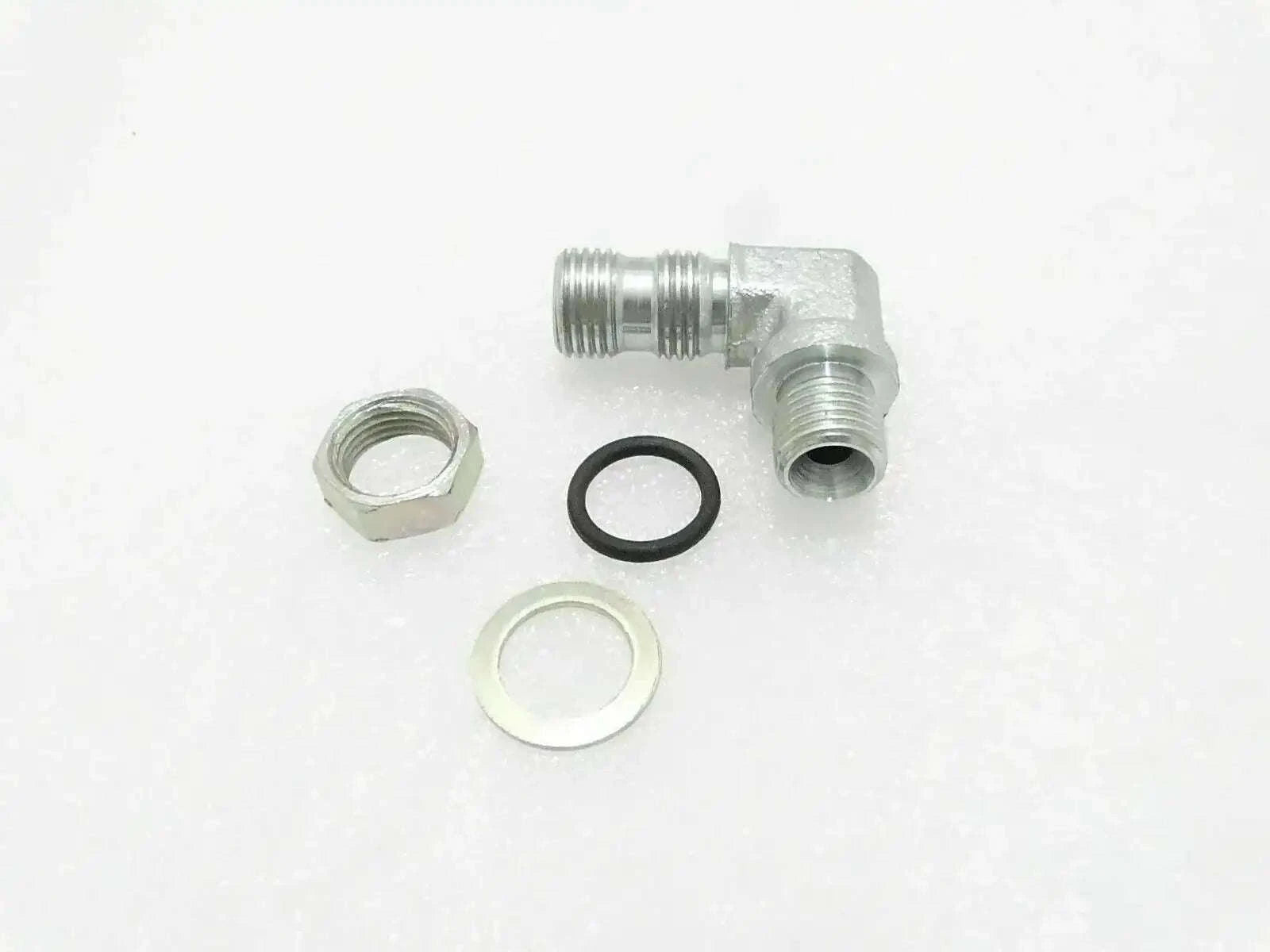 Hydraulic adapter with threaded fittings, O-ring and gasket, part 816/90476