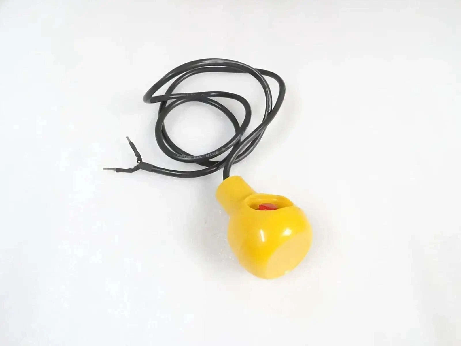 Yellow microswitch knob assembly with attached black wires