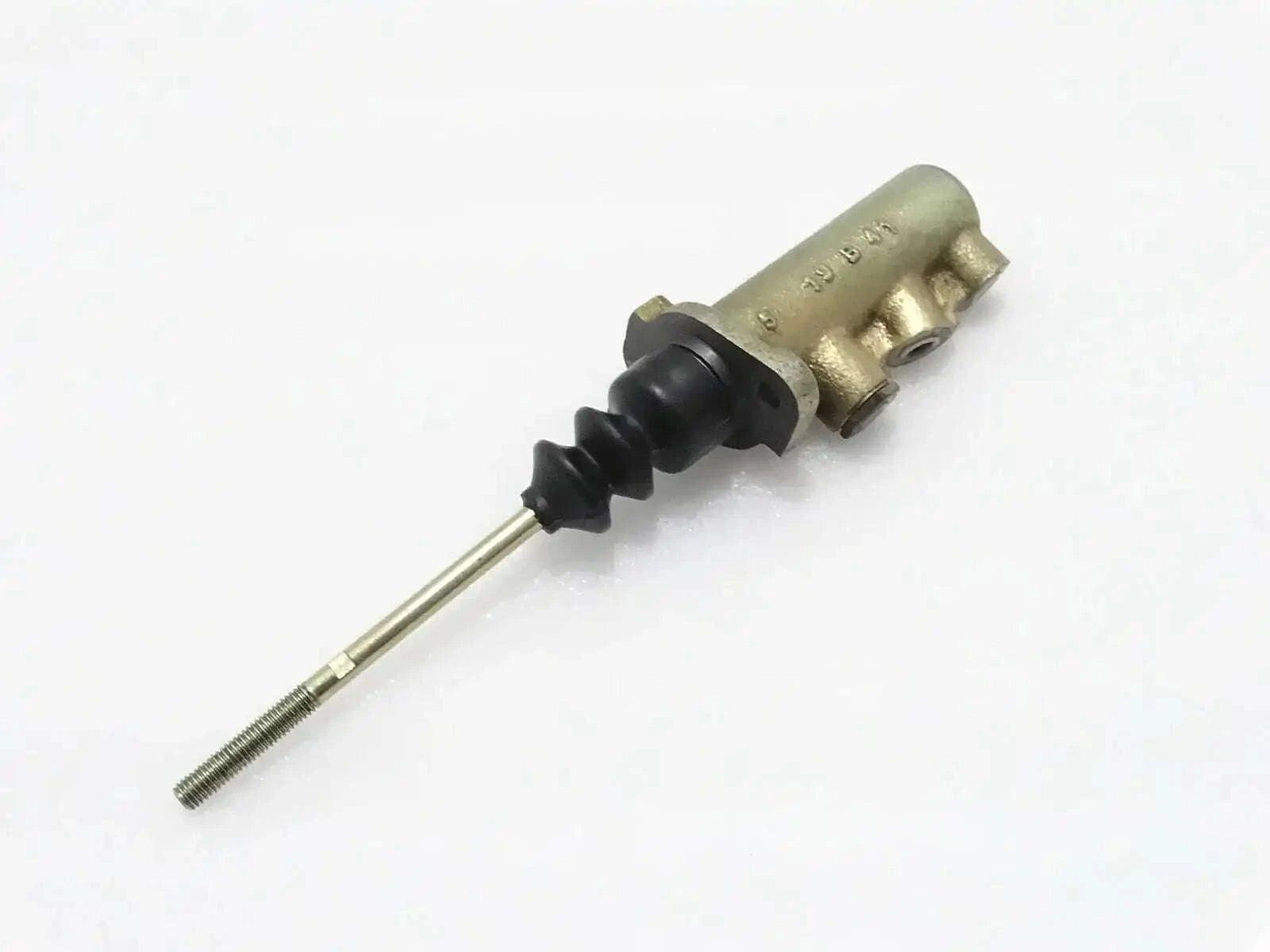 Brake master cylinder assembly with push rod, metallic finish