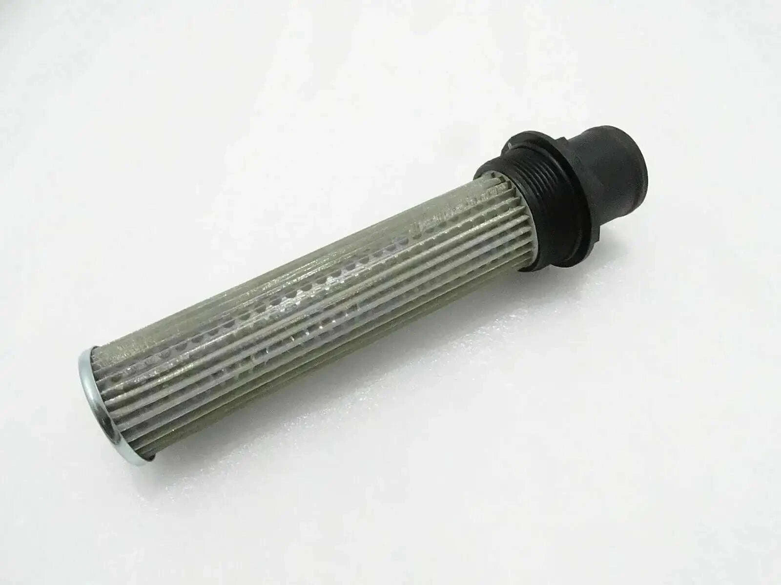 Hydraulic filter cartridge with cylindrical metal mesh and black threaded end cap